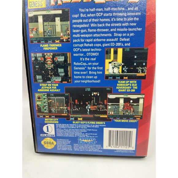 Sega Genesis RoboCop 3 (Sega Genesis, 1993) With Original Box Hang Tag - Picture 4 of 10